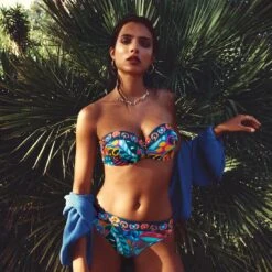 Maillot 2 Pièces Bandeau Avec Coques Imprimé Multicolore Aida