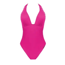 Maillot Une Pièce Tour De Cou Macramé Dos Ajourage Couture -La-madrilena Ventas AJOURAGE 1 piece rose