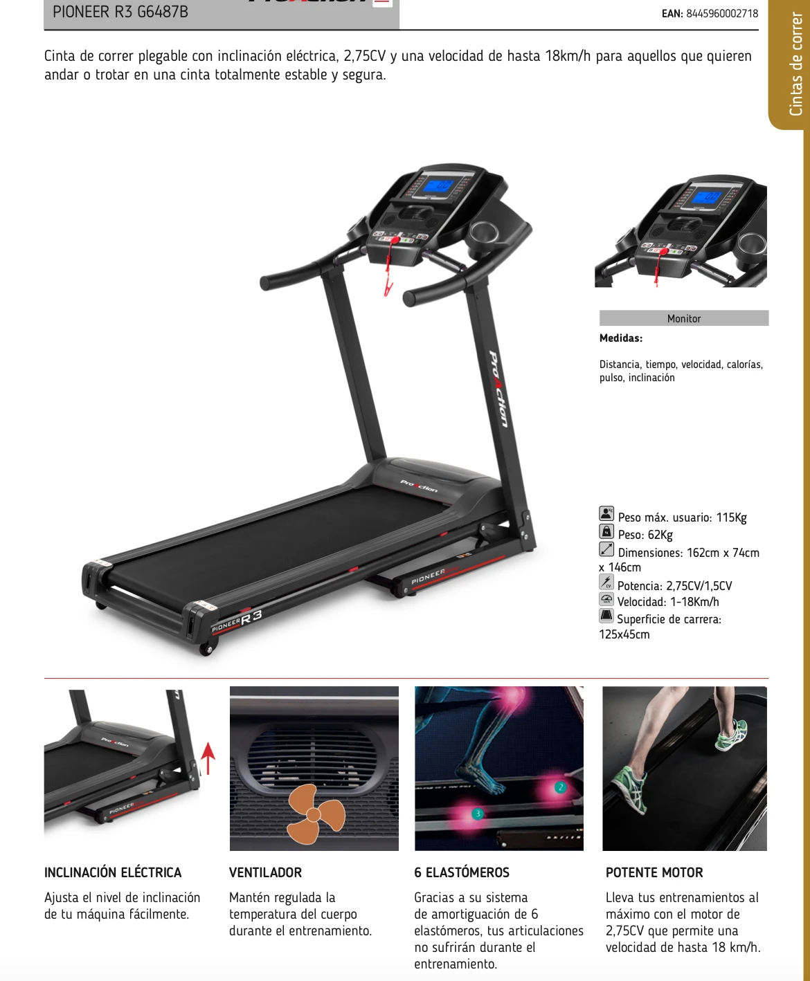 Cinta De Correr BH PIONEER R3 G6487B 4 Cinta De Correr BH PIONEER R3 G6487B - Imagen 4