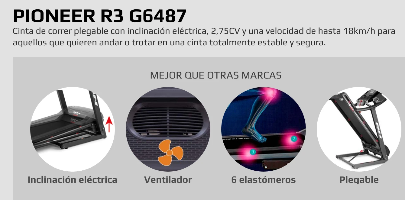 Cinta De Correr BH PIONEER R3 G6487B 3 Cinta De Correr BH PIONEER R3 G6487B - Imagen 3