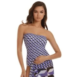 Maillot De Bain Une Pièce Femme Bustier Imprimé Géométrique Dilan