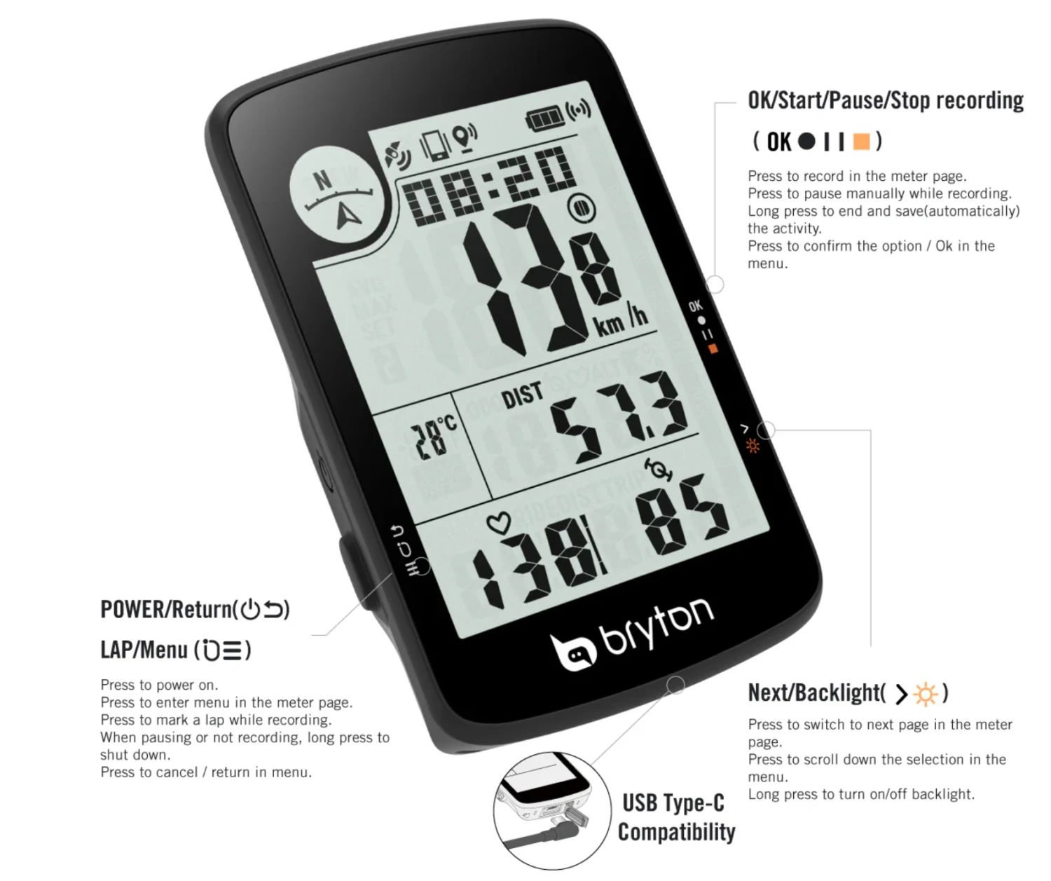 GPS Bryton Rider 17 4 GPS Bryton Rider 17 - Imagen 4