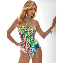 Maillot Une Pièce Bustier Imprimé Jungle Tropic