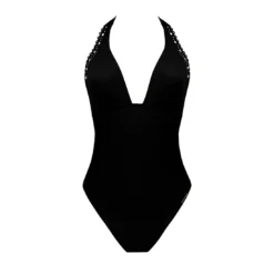 Maillot Une Pièce Tour De Cou Macramé Dos Ajourage Couture -La-madrilena Ventas ajourage couture 1p noir