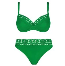 Maillot De Bain Deux Pièces Bonnets Profonds Ajourage Couture -La-madrilena Ventas ajourage couture vert