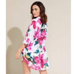 Chemise Fleuri Fond Blanc Angela -La-madrilena Ventas angela3