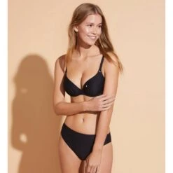 Maillot De Bain Deux Pièces Avec Coques Uni Noir Ares