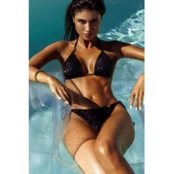 Bikini 2 Pièces Avec Paillettes Noir Triangle Chasing Stars