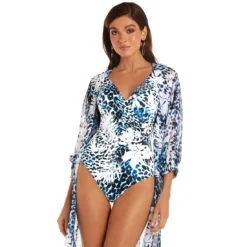 Chemise Longue Imprimé Panthère Bleue Aneu