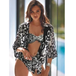 Chemise De Plage Chic Noire Et Blanche Katel