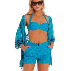 Chemise De Plage Imprimé Rose Ou Turquoise Leila
