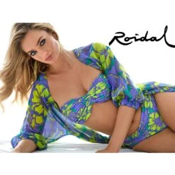 Maillot De Bain Bandeau 2 Pièces Plissé Imprimé Coloré Edna