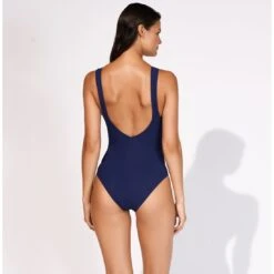 Maillot Une Pièce Plissé Décolleté En V Avec Mousses Elements -La-madrilena Ventas element dos