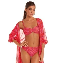 Maillot Bandeau 2 Pièces Plissé Avec Armatures Imprimé Erola