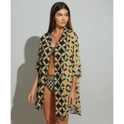 Chemise De Plage Imprimé Vuitton Doré Ou Bleu Gina -La-madrilena Ventas gina dore 1