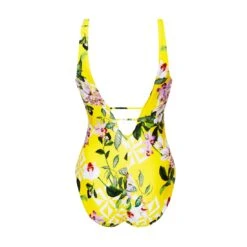 Maillot De Bain Une Pièce Nageur Imprimé Jaune Jardin Délice