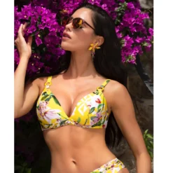 Maillot De Bain 2 Pièces Avec Coques Bonnets Profonds Jardin Délice