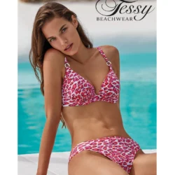 Maillot De Bain 2 Pièces Avec Coques Imprimé Rose Kahili