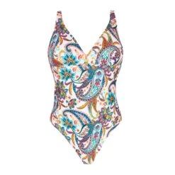 Maillot De Bain Body Une Pièce Fond Blanc Cashemire La Bayadère