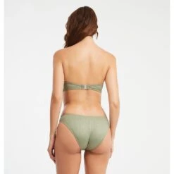 Maillot De Bain Deux Pièces Bandeau Avec Coques Uni Kaki Lara -La-madrilena Ventas lara bando dos
