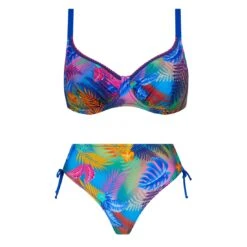 Maillot De Bain Deux Pièces Bonnets Profonds Imprimé Bleu L’avatar Des Iles