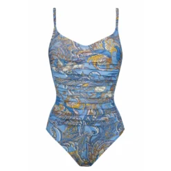 Maillot Une Pièce Avec Armatures Plissé Imprimé Cashemire Majorelle -La-madrilena Ventas majorelle arma