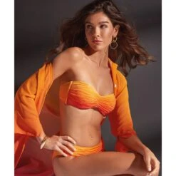 Maillot Deux Pièces Bandeau Dégradé De Couleur Ocra