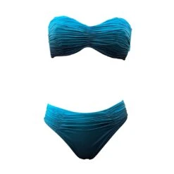 Maillot Deux Pièces Bandeau Dégradé De Couleur Ocra -La-madrilena Ventas ocra bleu