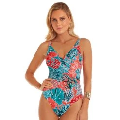 Maillot De Bain Une Pièce Gainant Imprimé Coraux Pacific