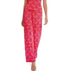 Pantalon Fluide De Plage Imprimé Rose Cala