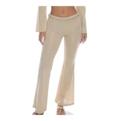 Pantalon Chic Et Tendance Uni Noir Ou Doré Avec Ceinture Tressée Sail On -La-madrilena Ventas pantalon sail on dore