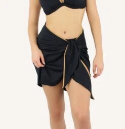 Paréo Court Noir De Plage Venezia