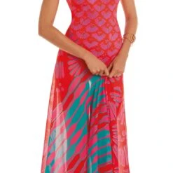 Paréo De Plage Imprimé Turquoise Ou Rose Ruth