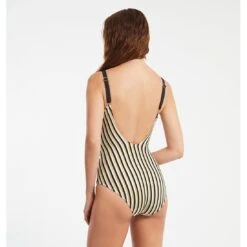 Maillot Une Pièce Avec Mousses Rayé Noir Et Doré Sabina -La-madrilena Ventas sabina 1p dos