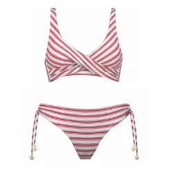 Watercult Maillot De Bain 2 Pièces Rayé Rouge Avec Mousses Seaside Splash -La-madrilena Ventas seaside splash tri 2p 1