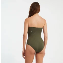 Maillot De Bain 1 Pièce Uni Kaki Bustier Stella -La-madrilena Ventas stella kaki dos 1p