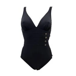 Maillot 1 Pièce Avec Mousses Décolleté V Uni Stella -La-madrilena Ventas stella noir