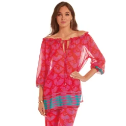 Tunique Fluide Imprimé Rose Aura