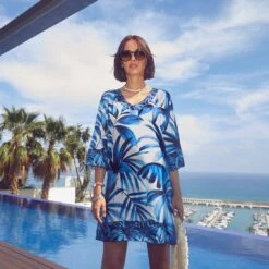 Tunique De Plage Bleu Et Blanche Azura