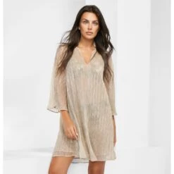 Tunique De Plage Fluide Et Légère Doré